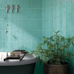 Gioia Materia Faïence Pour Pièce À Vivre<Faïence Effet Zellige Turquoise VILLAGE 6,5x20 Teal - LES CARREAUX DE JEAN