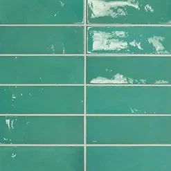 Gioia Materia Faïence Pour Pièce À Vivre<Faïence Effet Zellige Turquoise VILLAGE 6,5x20 Teal - LES CARREAUX DE JEAN