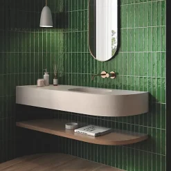 Les Carreaux De Jean  Faïence Effet Zellige Vert Émeraude SAONA 5x25 Green - Les Carreaux de Jean- Faïence Pour Salle De Bains|Faïence Pour Pièce À Vivre