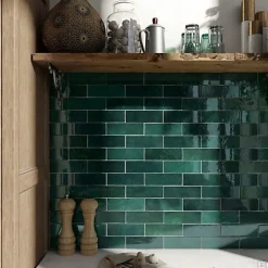 Gioia Materia Faïence Pour Cuisine<Faïence Effet Zellige Vert ARTISAN 6.5x20 Green - Les Carreaux de Jean
