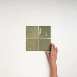 Les Carreaux De Jean Faïence Pour Salle De Bains|Faïence Pour Cuisine<Faïence Effet Zellige Vert CHAOUEN 10x10 Forest - Les Carreaux de Jean