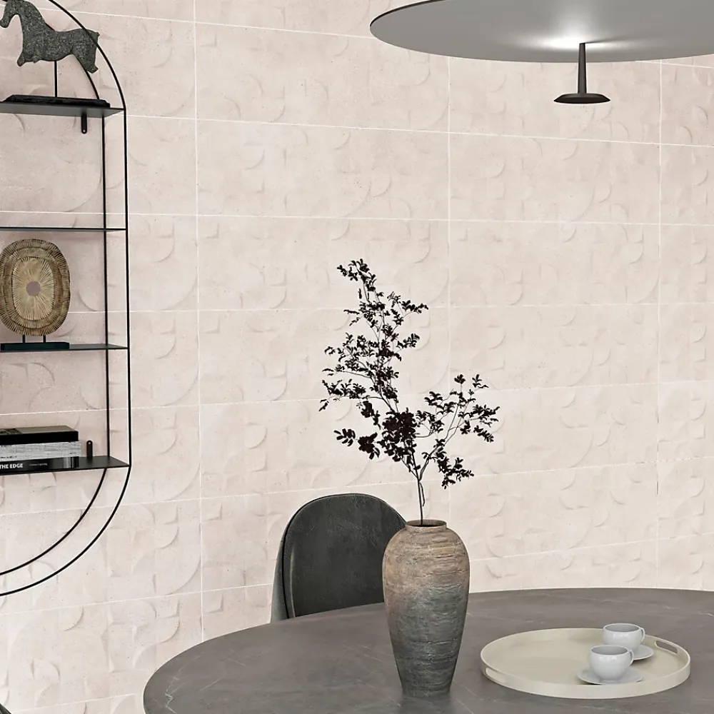 Baldocer Faïence murale à motifs géométriques effet béton blanc L.90 x l.30 cm x ép.10,5 mm, Asphalt- Carrelage Mural Effet Pierre|Faïence Effet Pierre