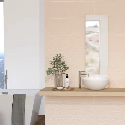 Etile Faïence Unie|Faïence Pour Wc<Faïence murale beige sable décor 3D mat L.90 x l.30 cm x ép.10,5 mm, Aspen