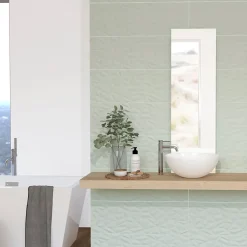 Etile Faïence Unie|Carrelage Mural Pour Wc<Faïence murale beige vert menthe décor 3D mat L.90 x l.30 cm x ép.10,5 mm, Aspen