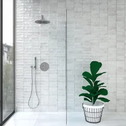 Ecoceramic Faïence murale blanc brillant effet pierre L.60 x l.31,6 cm x ép.9 mm, Soul- Carrelage Mural Pour Douche|Carrelage Mural Pour Cuisine