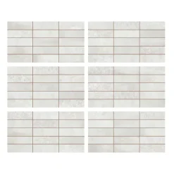 Ecoceramic Faïence murale blanc brillant effet pierre L.60 x l.31,6 cm x ép.9 mm, Soul- Carrelage Mural Pour Douche|Carrelage Mural Pour Cuisine