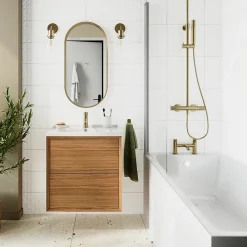 GoodHome Faïence murale blanc brillant avec relief L.60 x l.20 cm x ép.8,3 mm, Plain- Faïence Unie|Faïence Pour Douche