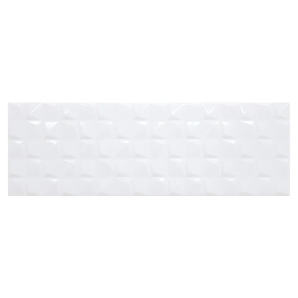 GoodHome Faïence murale blanc brillant avec relief L.60 x l.20 cm x ép.8,3 mm, Plain- Faïence Unie|Faïence Pour Douche