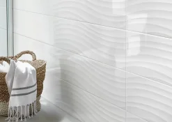 GoodHome Faïence murale blanc brillant lisse L.60 x l.20 cm x ép.8,3 mm, Plain- Carrelage Mural Uni|Carrelage Mural Pour Douche