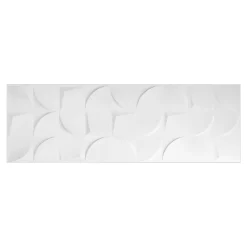 GoodHome Faïence murale blanc décor géométrique L.90 x l.30 cm x ép.8,7 mm, Aragone- Faïence Unie|Faïence Pour Wc