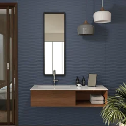 Etile Faïence Unie|Faïence Pour Wc<Faïence murale bleu foncé mat décor 3D L.90 x l.30 cm x ép.10,5 mm, Aspen