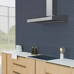 Etile Faïence Unie|Faïence Pour Wc<Faïence murale bleu foncé mat décor 3D L.90 x l.30 cm x ép.10,5 mm, Aspen