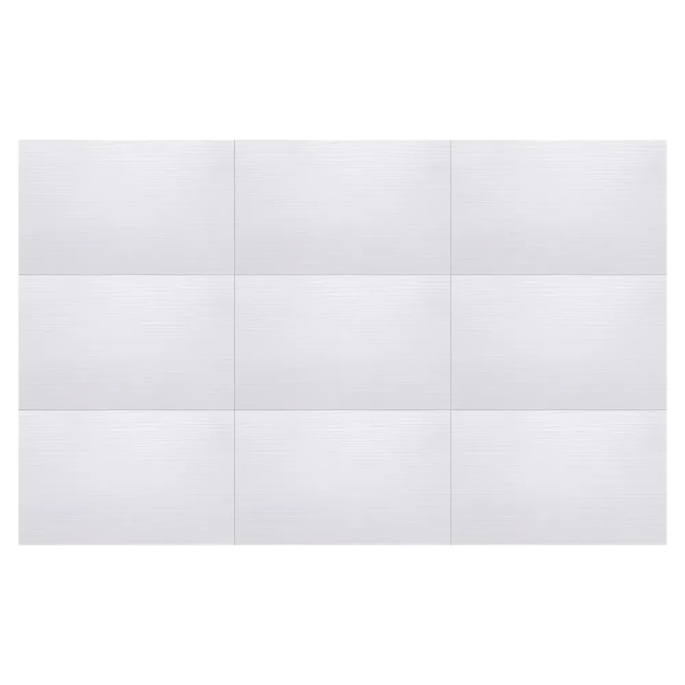 GoodHome Carrelage Mural Pour Douche|Faïence Unie<Faïence murale décor relief linéaire blanc L.40 x l.25 cm x ép.8,3 mm, Alexandrina