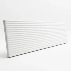 Faïence murale décor relief linéaire blanc cassé mat L.30 x l.7 cm, Minerra- Faïence Unie|Faïence Pour Douche