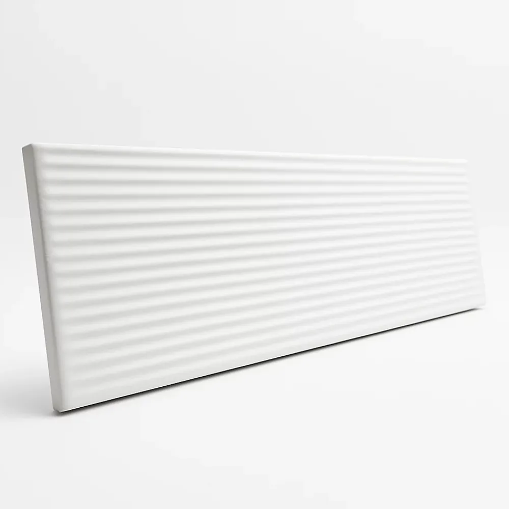 Faïence murale décor relief linéaire blanc cassé mat L.30 x l.7 cm, Minerra- Faïence Unie|Faïence Pour Douche