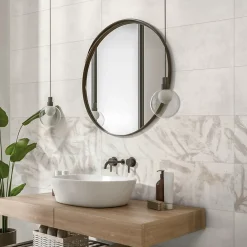 Faïence murale effet béton blanc L.90 x l.30cm x ép.10 mm, Brush- Faïence Effet Béton|Faïence Pour Douche