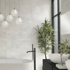 Baldocer Faïence murale effet béton gris mat L.90 x l.30 cm x ép. 10,5 mm, Unik- Faïence Effet Béton|Faïence Pour Douche
