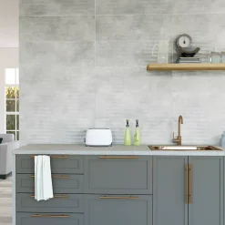 Baldocer Faïence Effet Béton|Faïence Pour Douche<Faïence murale effet béton gris foncé mat décor vague L.90 x l.30 cm x ép.10,5 mm, Unik