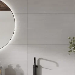 Ecoceramic Faïence murale effet béton blanc mat L.60 x l.20 cm x ép.9,5 mm, Gallery- Faïence Effet Béton|Carrelage Mural Pour Wc
