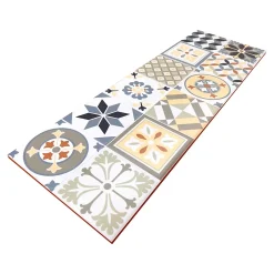 GoodHome Carrelage Mural Pour Wc|Faïence Effet Carreaux De Ciment<Faïence murale effet carreaux de ciment tons beiges et bleus L.60 x l.20 cm x ép.8,3 mm, Konkrete