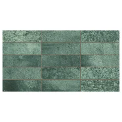 Ecoceramic Carrelage Mural Pour Douche|Carrelage Mural Pour Cuisine<Faïence murale effet marbre vert brillant L.60 x l.31,6 cm x ép.9 mm, Soul