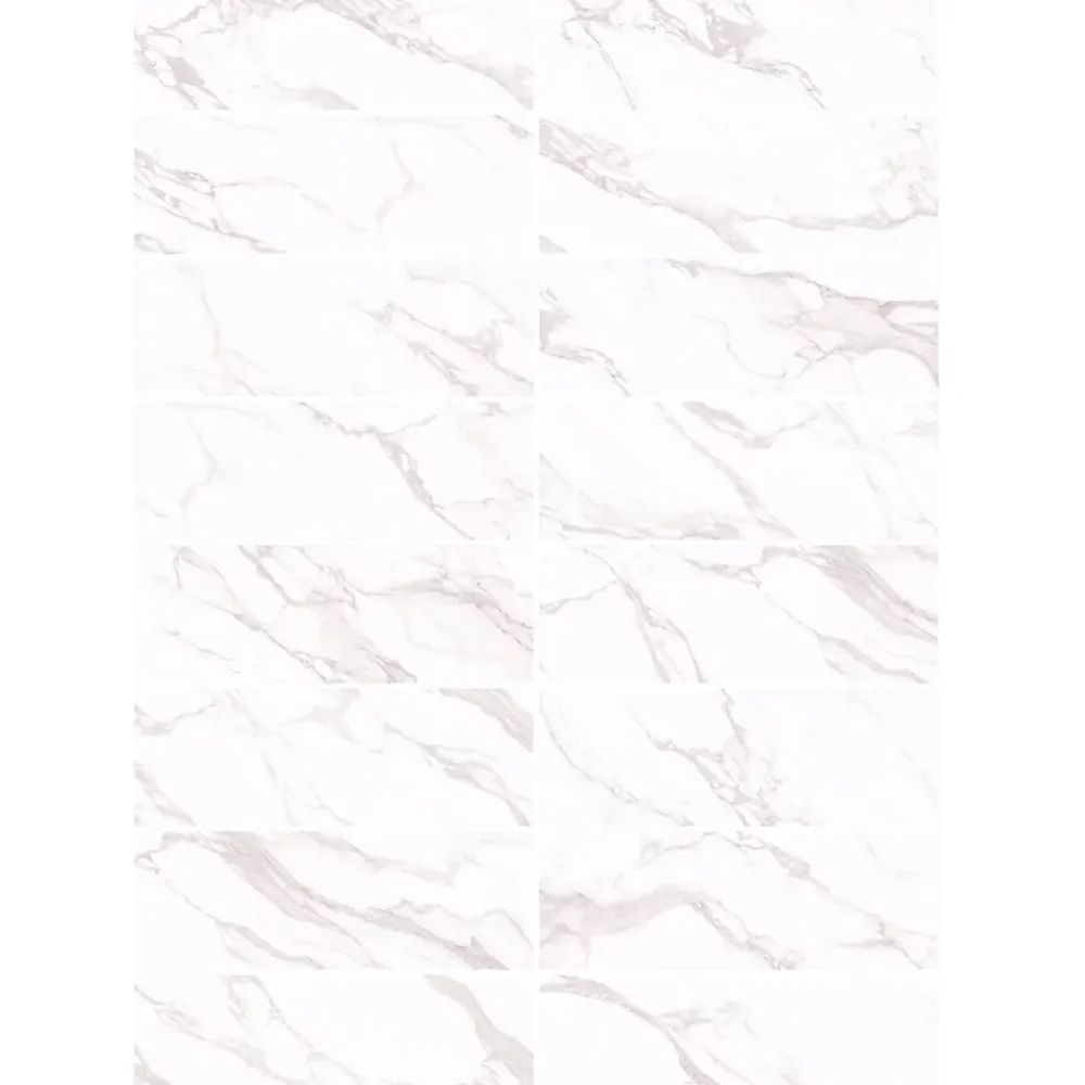 GoodHome Faïence Effet Marbre|Carrelage Mural Pour Wc<Faïence murale effet marbre blanc brillant L.90 x l.30 cm x ép.8,7 mm, Oazis