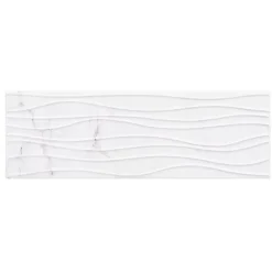 GoodHome Faïence Effet Marbre|Faïence Pour Douche<Faïence murale effet marbre blanc décor vagues L.60 x l.20 cm x ép.9,4 mm, Aruma