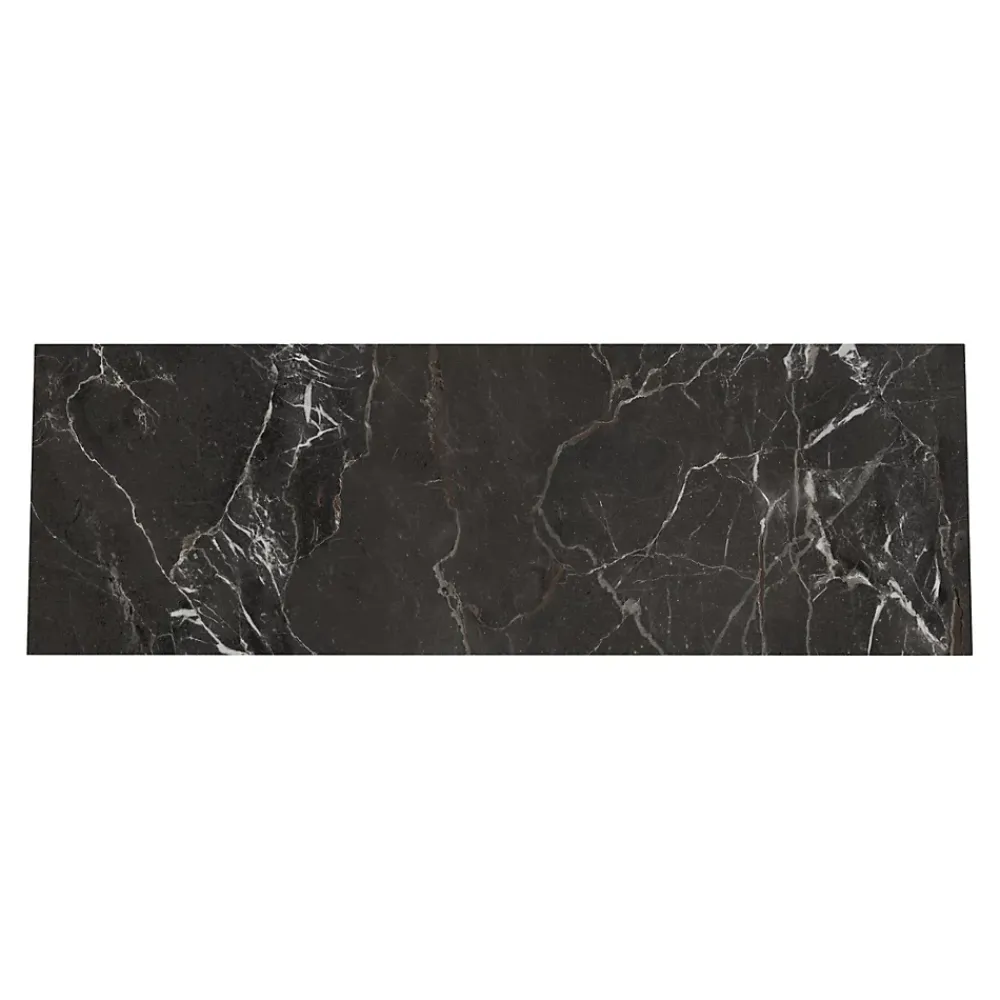 GoodHome Faïence murale effet marbre noir brillant L.60 x l.20 cm x ép.9,4 mm, Aruma- Faïence Effet Marbre|Carrelage Mural Effet Marbre