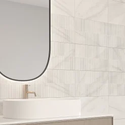 Ecoceramic Faïence Effet Marbre|Faïence Pour Douche<Faïence murale effet marbre blanc brillant L.60 x l.30 cm x ép.7 mm, Celena
