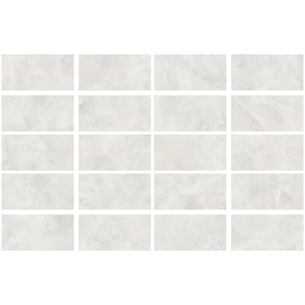 Ecoceramic Faïence Effet Marbre|Carrelage Mural Effet Marbre<Faïence murale effet marbre gris brillant L.60 x l.30 cm x ép.7 mm, Celena