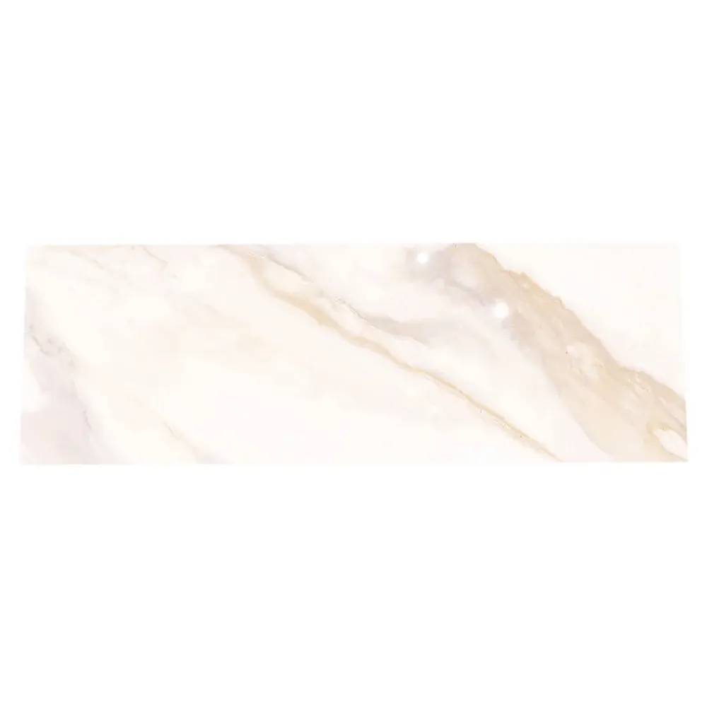 GoodHome Faïence murale effet marbre blanc et doré brillant L.60 x l.20 cm x ép.9,4 mm, Aruma- Faïence Effet Marbre|Carrelage Mural Pour Douche
