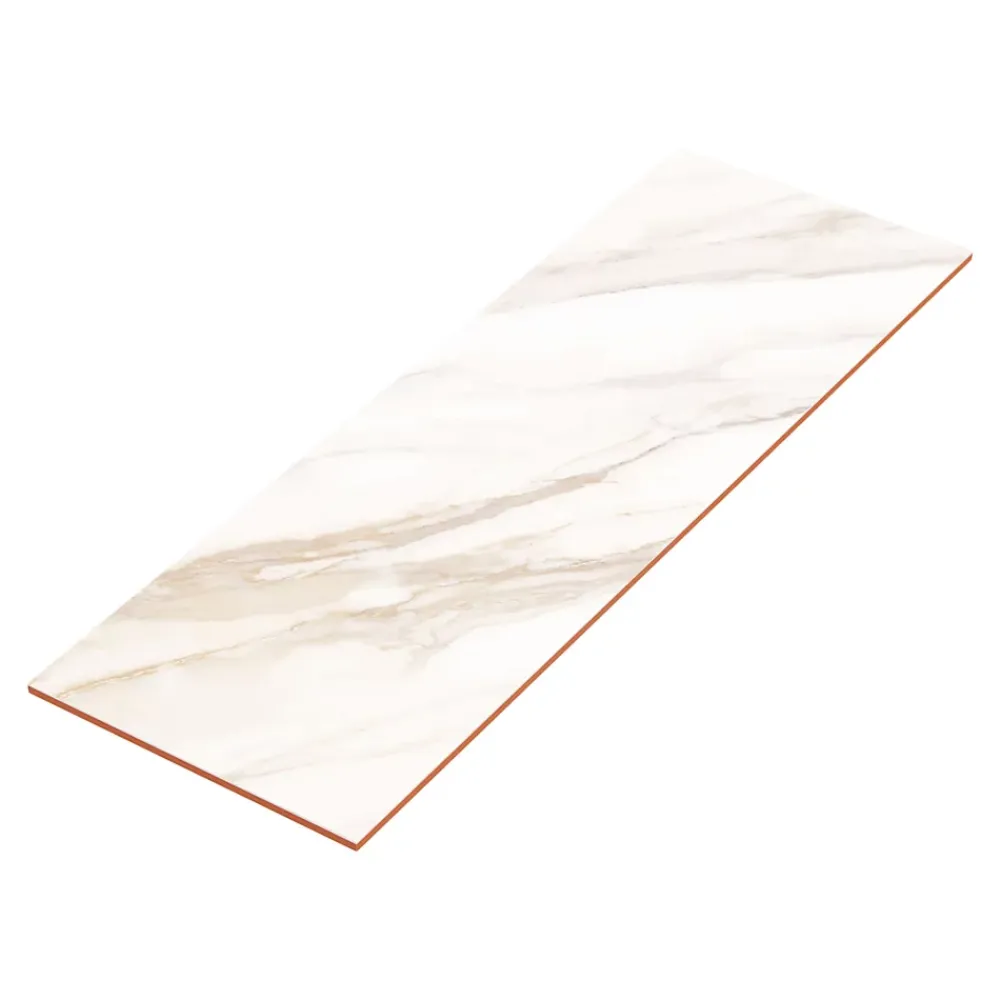 GoodHome Faïence murale effet marbre blanc et doré brillant L.60 x l.20 cm x ép.9,4 mm, Aruma- Faïence Effet Marbre|Carrelage Mural Pour Douche