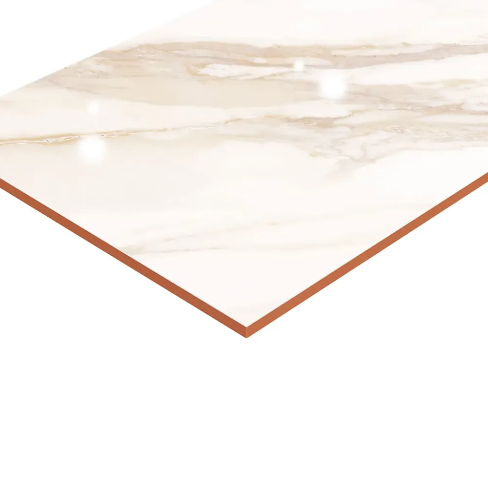 GoodHome Faïence murale effet marbre blanc et doré brillant L.60 x l.20 cm x ép.9,4 mm, Aruma- Faïence Effet Marbre|Carrelage Mural Pour Douche