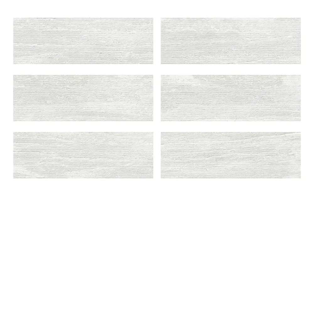 Ecoceramic Faïence murale effet pierre blanc mat décor texturé L.60 x l.20 cm x ép.9,5 mm, Althea- Faïence Effet Pierre|Faïence Pour Douche