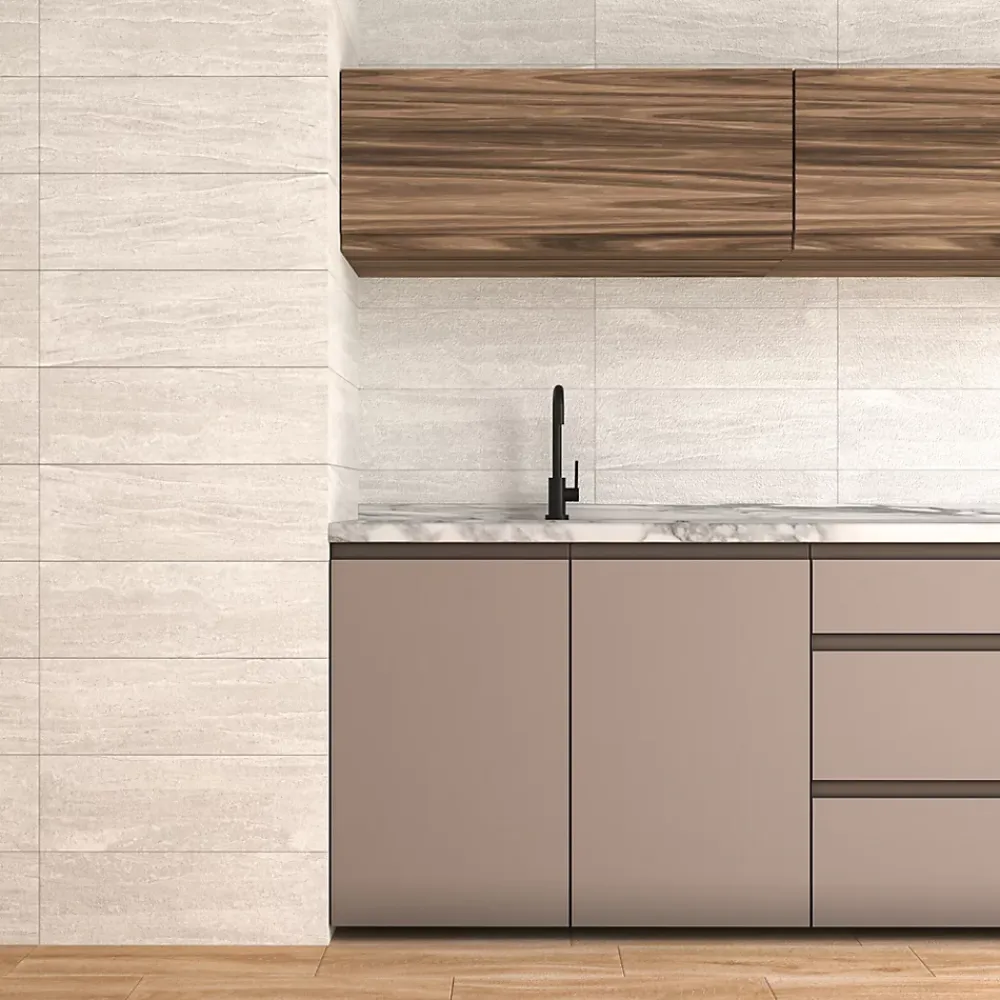 Ecoceramic Faïence murale effet pierre blanc mat décor texturé L.60 x l.20 cm x ép.9,5 mm, Althea- Faïence Effet Pierre|Faïence Pour Douche