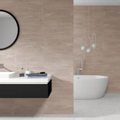 Ecoceramic Faïence murale effet pierre beige mat L.60 x l.20 cm x ép.9,5 mm, Althea- Faïence Effet Pierre|Faïence Pour Douche