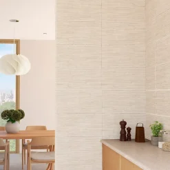 Azulejos Benadresa Faïence Effet Pierre|Carrelage Mural Pour Douche<Faïence murale effet pierre décor ivoire mat L.60 x l.30 cm x ép.9 mm, Urano
