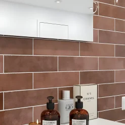 Carrelage Mural Pour Douche|Carrelage Mural Pour Cuisine<Faïence murale effet terre cuite terracotta brillant L.30 x l.7,5 cm, Vernissea
