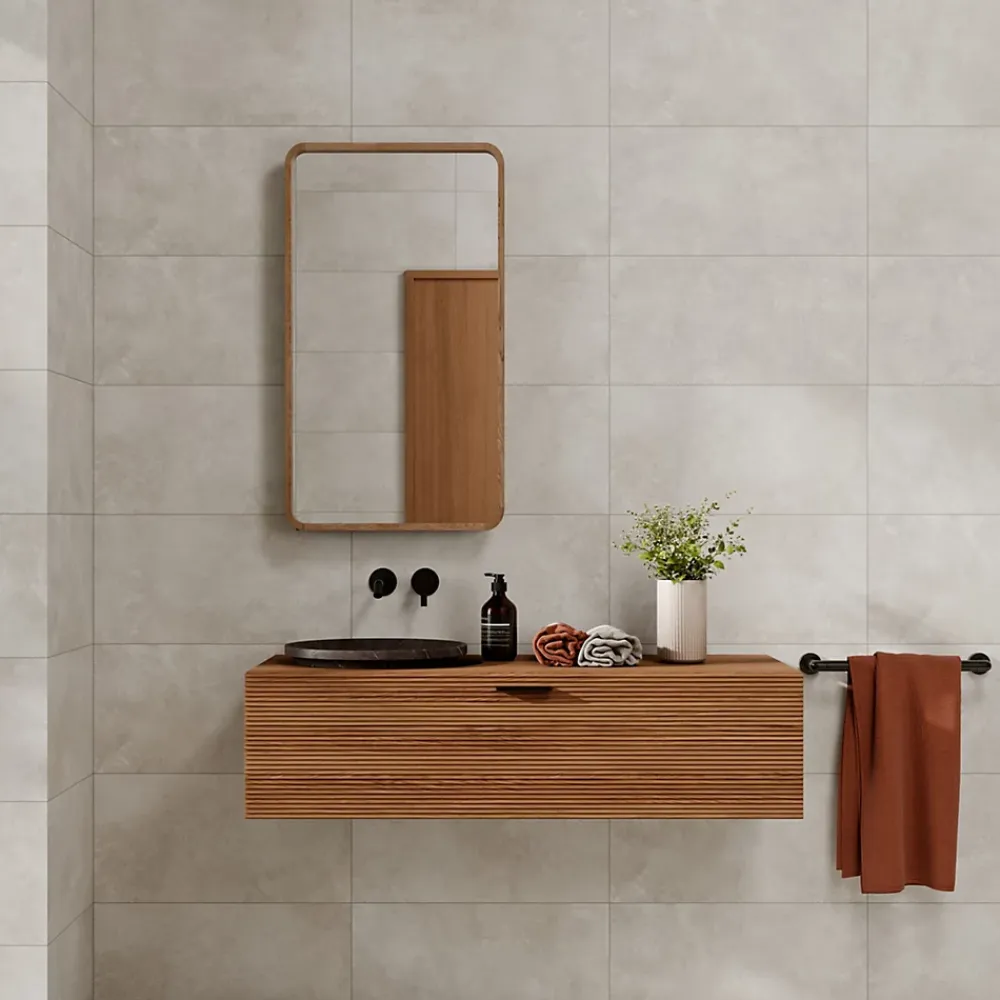 Alaplana Faïence Effet Béton|Carrelage Mural Effet Béton<Faïence murale en terre cuite effet béton gris mat L.60 x l.30 cm x ép.8,5 mm, Taris