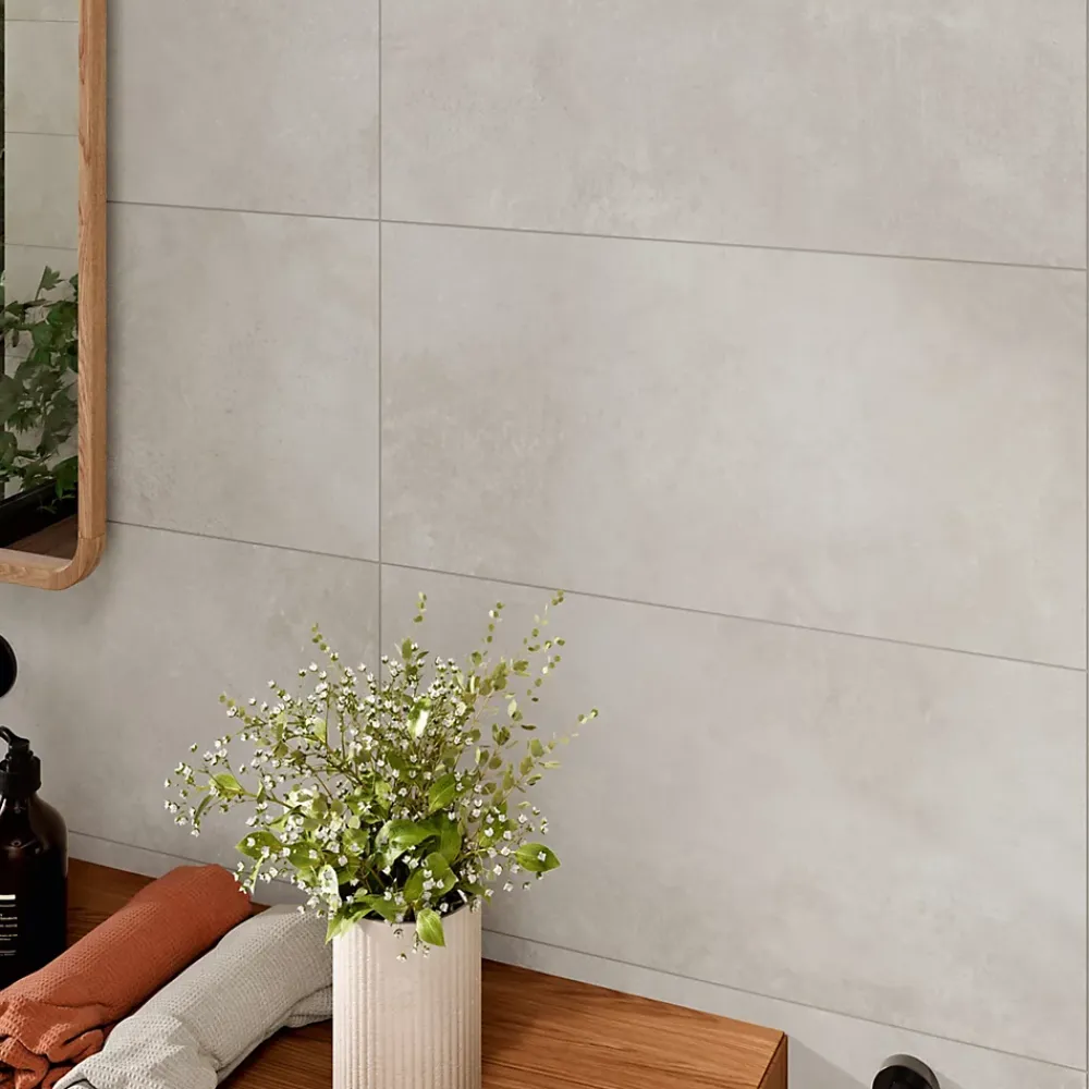 Alaplana Faïence Effet Béton|Carrelage Mural Effet Béton<Faïence murale en terre cuite effet béton gris mat L.60 x l.30 cm x ép.8,5 mm, Taris