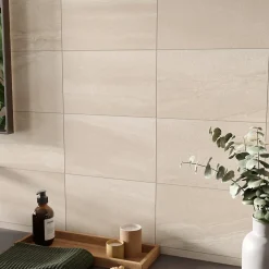 Alaplana Faïence murale en terre cuite effet pierre beige mat L.40 x l.25 cm x ép.8,5 mm, Queens- Faïence Effet Pierre|Faïence Pour Douche