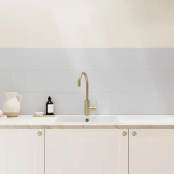GoodHome Faïence Unie|Faïence Pour Douche<Faïence murale gris clair satiné L.60 x l.20 cm x ép.8,3 mm, Plain