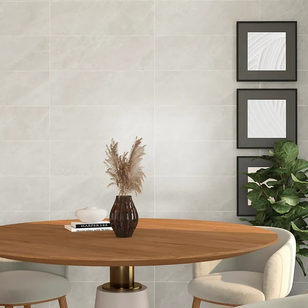 Baldocer Faïence murale gris effet marbre brillant L.90 x l.30 cm x ép.10,5 mm, Balmoral- Faïence Effet Marbre|Carrelage Mural Effet Marbre