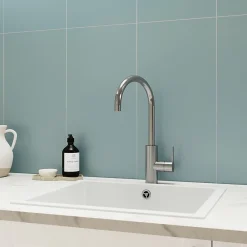 GoodHome Faïence murale intérieur bleu satiné L.60 x l.30 cm x ép.7 mm, Colville- Carrelage Mural Pour Douche|Carrelage Mural Pour Salle De Bains