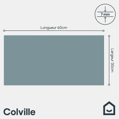 GoodHome Faïence murale intérieur bleu satiné L.60 x l.30 cm x ép.7 mm, Colville- Carrelage Mural Pour Douche|Carrelage Mural Pour Salle De Bains