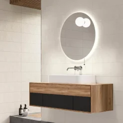 Mykonos Faïence murale intérieur blanc cassé mat L.75 x l.25 cm x ép.9 mm, Terre- Carrelage Mural Pour Wc|Carrelage Mural Effet Béton