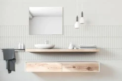 Faïence murale intérieur blanc mat effet cannelures L.90 x l.30 cm x ép.10,8 mm, Astor- Carrelage Mural Pour Douche|Carrelage Mural Pour Cuisine