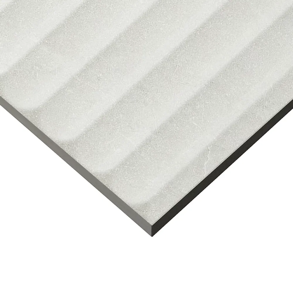 Faïence murale intérieur blanc mat effet cannelures L.90 x l.30 cm x ép.10,8 mm, Astor- Carrelage Mural Pour Douche|Carrelage Mural Pour Cuisine