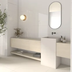 GoodHome Faïence murale intérieur blanc brillant L.60 x l.30 cm x ép.7 mm, Colville- Faïence Unie|Faïence Pour Douche