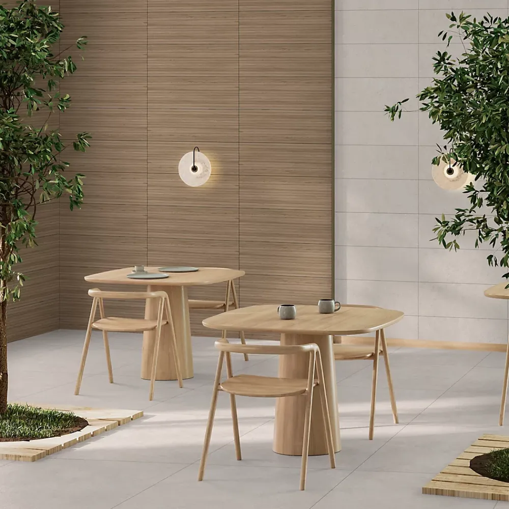 Faïence murale intérieur effet bois décor lamelles L.75 x l.25 cm x ép.9 mm, Teka- Carrelage Mural Pour Cuisine|Faïence Effet Bois